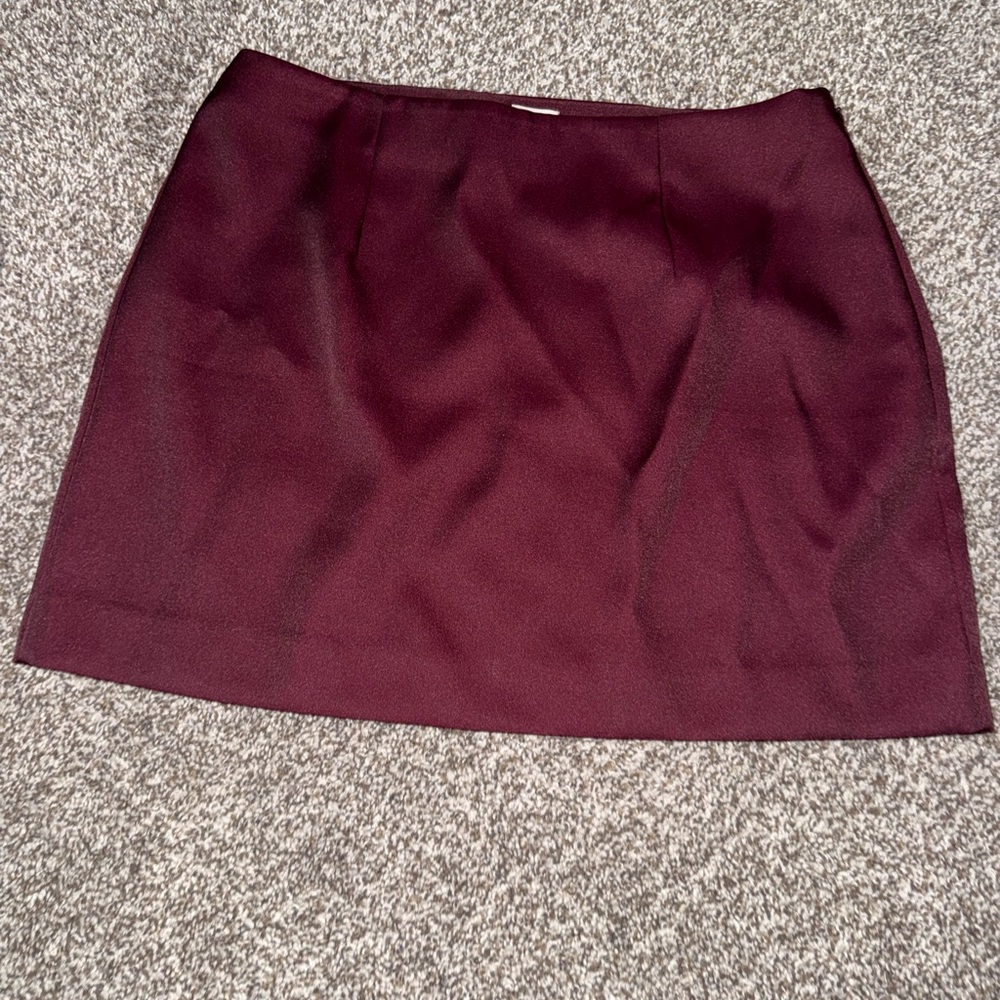 a new day Deep Burgundy Mini Skirt